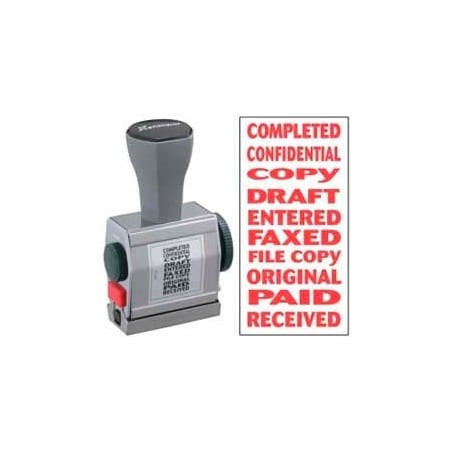 Shachihata Xstamper 10-in-1 Phrase Stamp, 3/16" x 1-1/2", Red 81041